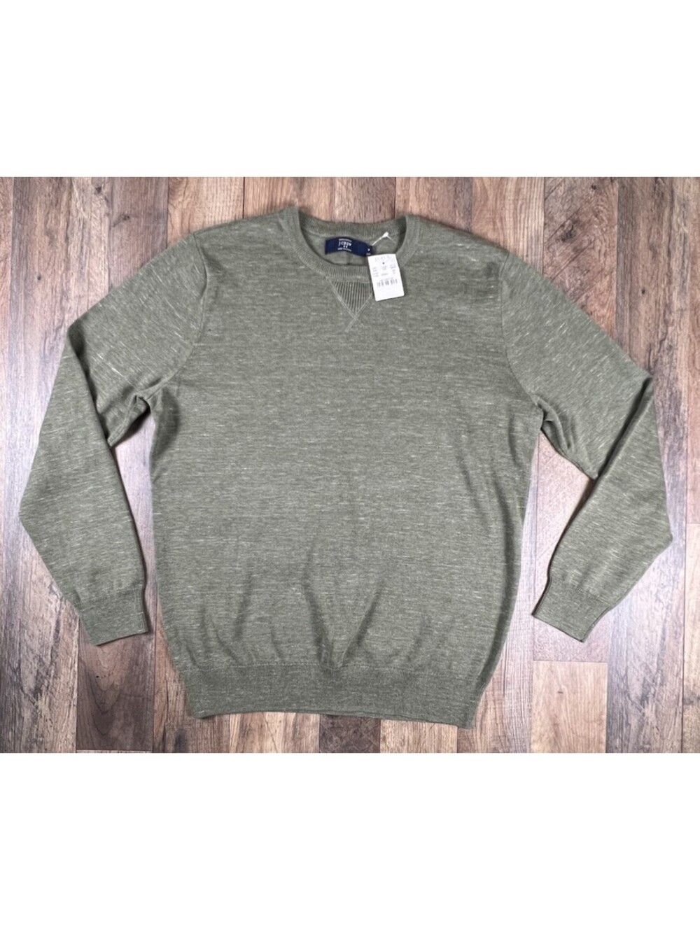 NWT J Crew Heritage Cotton Crewneck Sweater Heather Green Men's M Medium Preppy